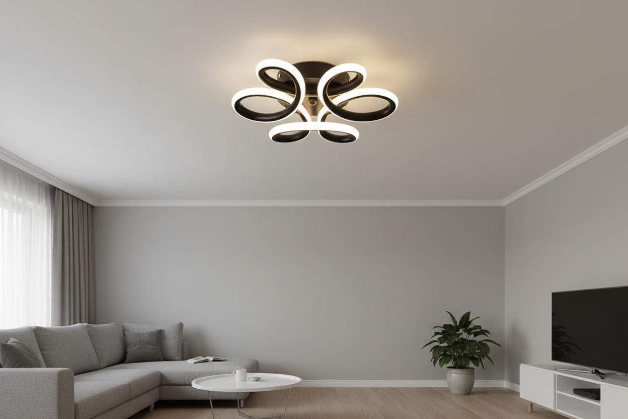 Plafonieră LED Lixy în context interior minimalist