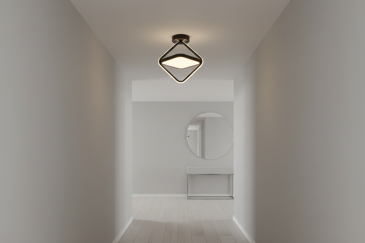 Plafonieră LED Sona în context hol minimalist
